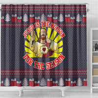 Jesus Is The Reason For The Season Christmas Shower Curtain Funny Xmas Holiday Patterns - Wonder Print Shop