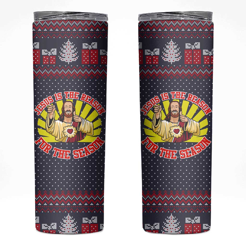 Jesus Is The Reason For The Season Christmas Skinny Tumbler Funny Xmas Holiday Patterns - Wonder Print Shop