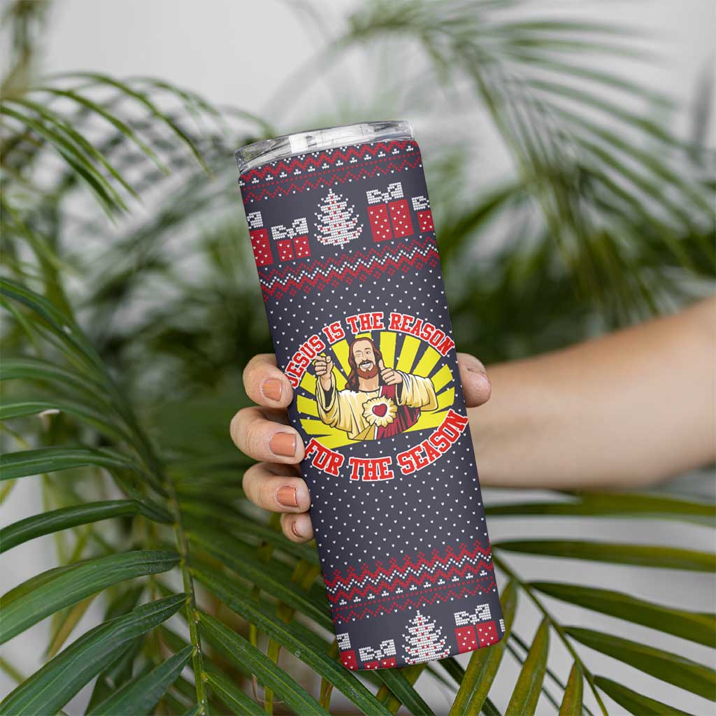 Jesus Is The Reason For The Season Christmas Skinny Tumbler Funny Xmas Holiday Patterns - Wonder Print Shop