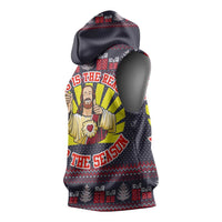 Jesus Is The Reason For The Season Christmas Sleeveless Hoodie Funny Xmas Holiday Patterns - Wonder Print Shop