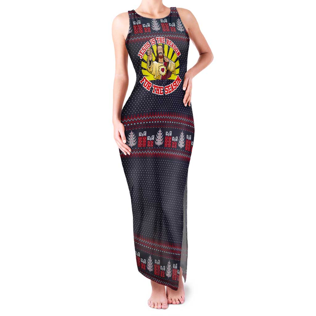 Jesus Is The Reason For The Season Christmas Tank Maxi Dress Funny Xmas Holiday Patterns - Wonder Print Shop