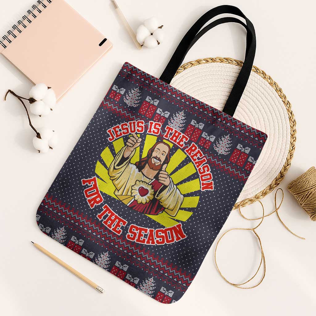 Jesus Is The Reason For The Season Christmas Tote Bag Funny Xmas Holiday Patterns - Wonder Print Shop