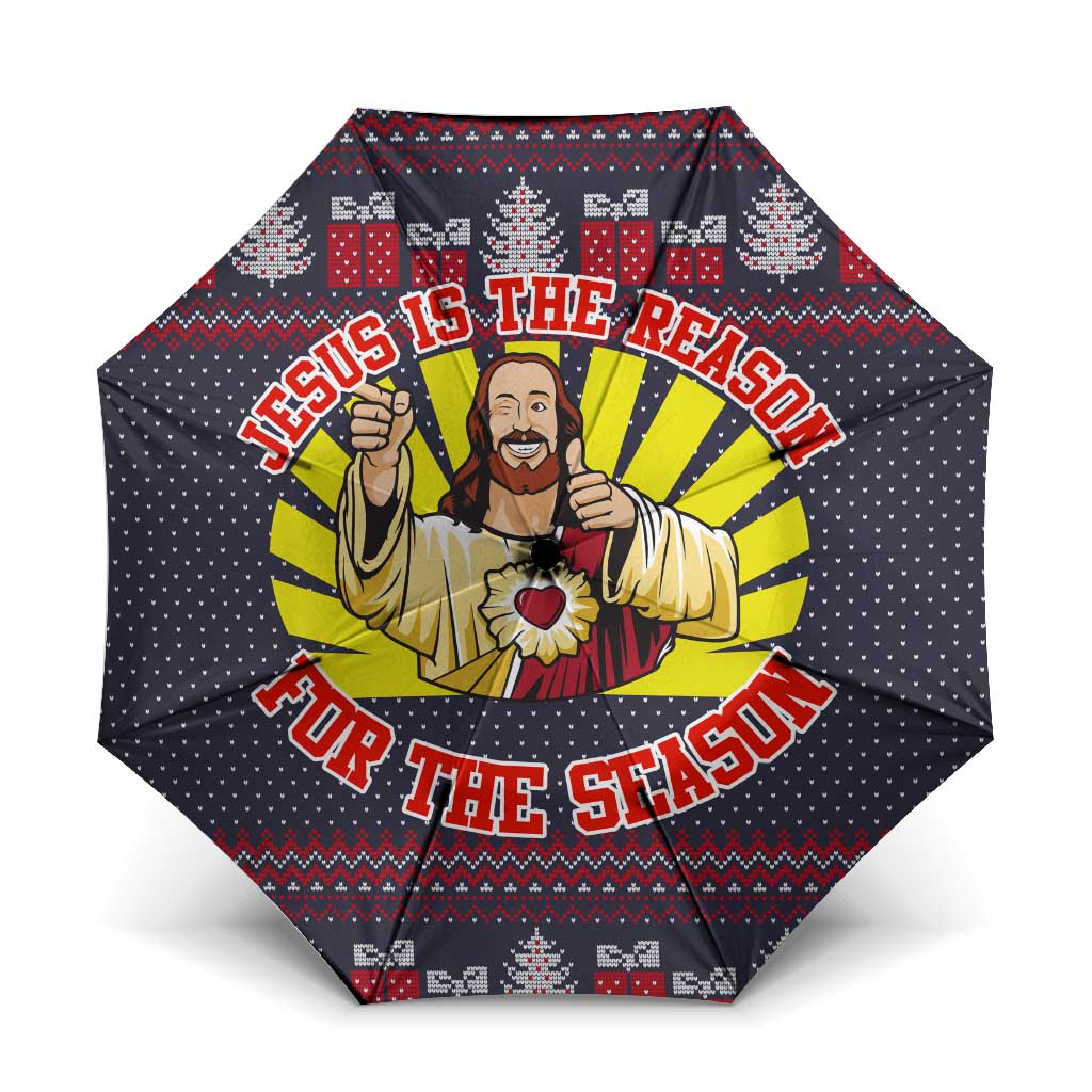 Jesus Is The Reason For The Season Christmas Umbrella Funny Xmas Holiday Patterns - Wonder Print Shop