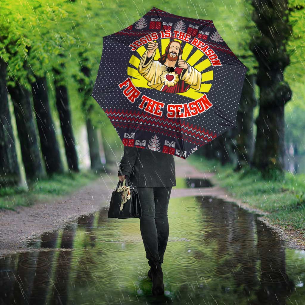 Jesus Is The Reason For The Season Christmas Umbrella Funny Xmas Holiday Patterns - Wonder Print Shop