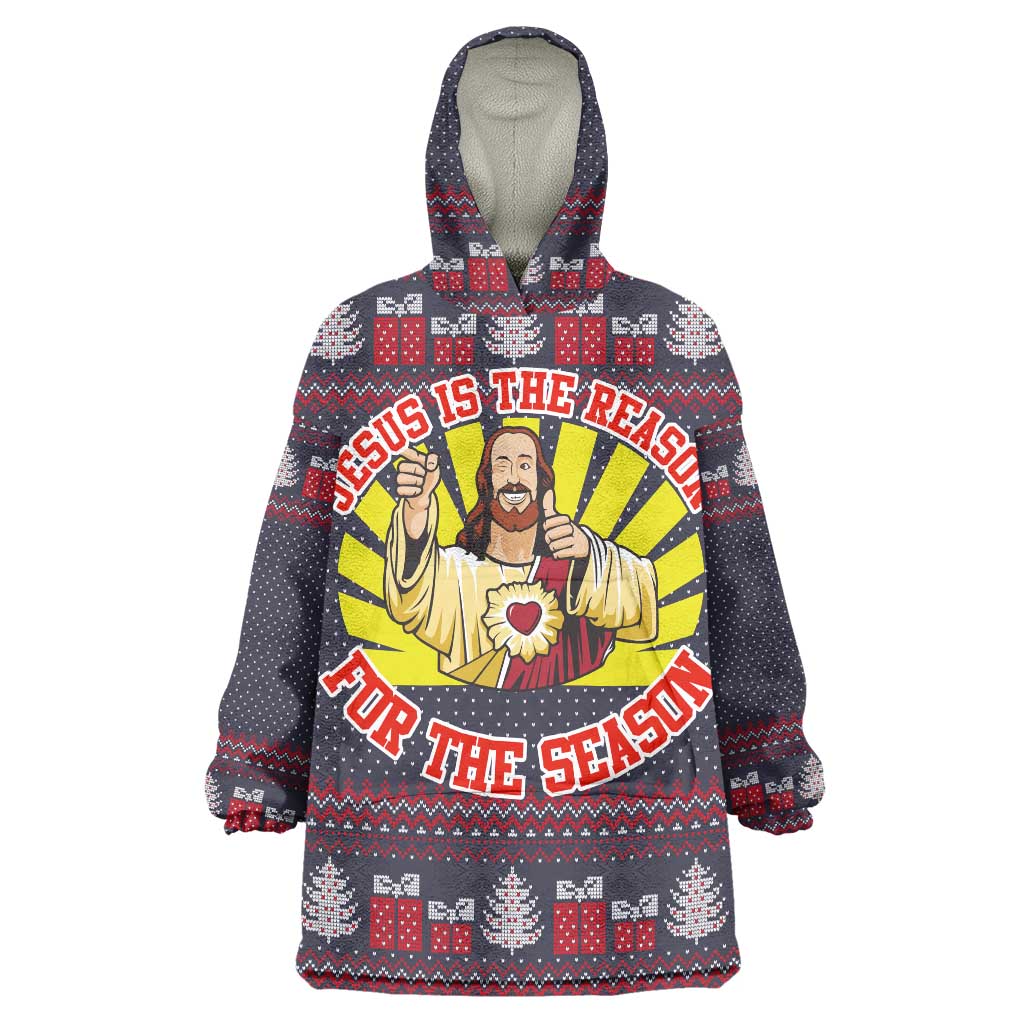 Jesus Is The Reason For The Season Christmas Wearable Blanket Hoodie Funny Xmas Holiday Patterns - Wonder Print Shop