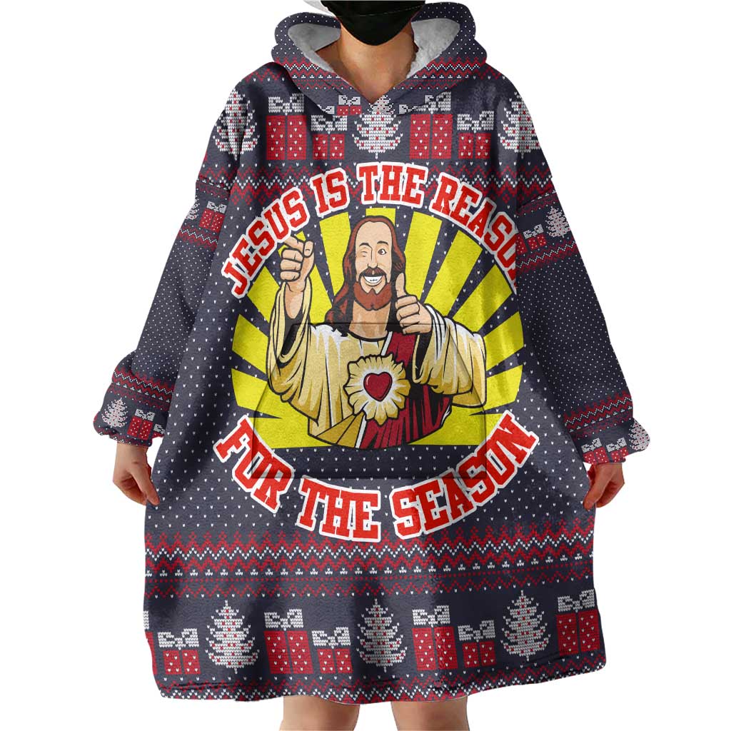 Jesus Is The Reason For The Season Christmas Wearable Blanket Hoodie Funny Xmas Holiday Patterns - Wonder Print Shop