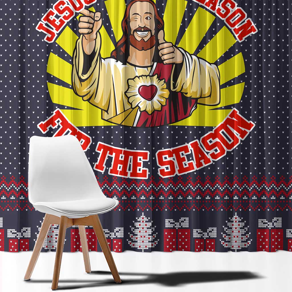 Jesus Is The Reason For The Season Christmas Window Curtain Funny Xmas Holiday Patterns - Wonder Print Shop