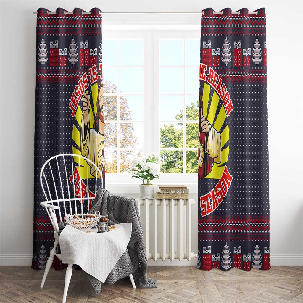 Jesus Is The Reason For The Season Christmas Window Curtain Funny Xmas Holiday Patterns - Wonder Print Shop