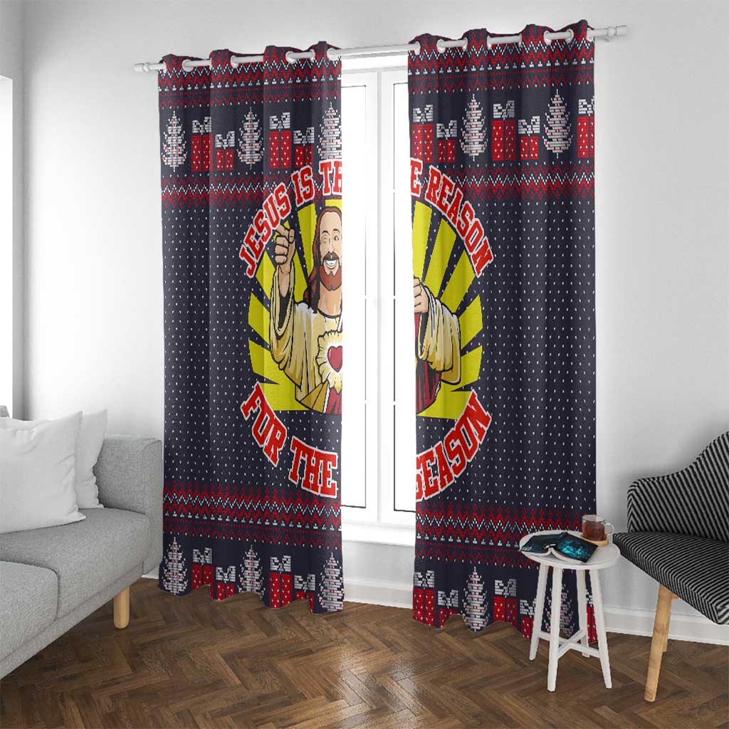 Jesus Is The Reason For The Season Christmas Window Curtain Funny Xmas Holiday Patterns - Wonder Print Shop