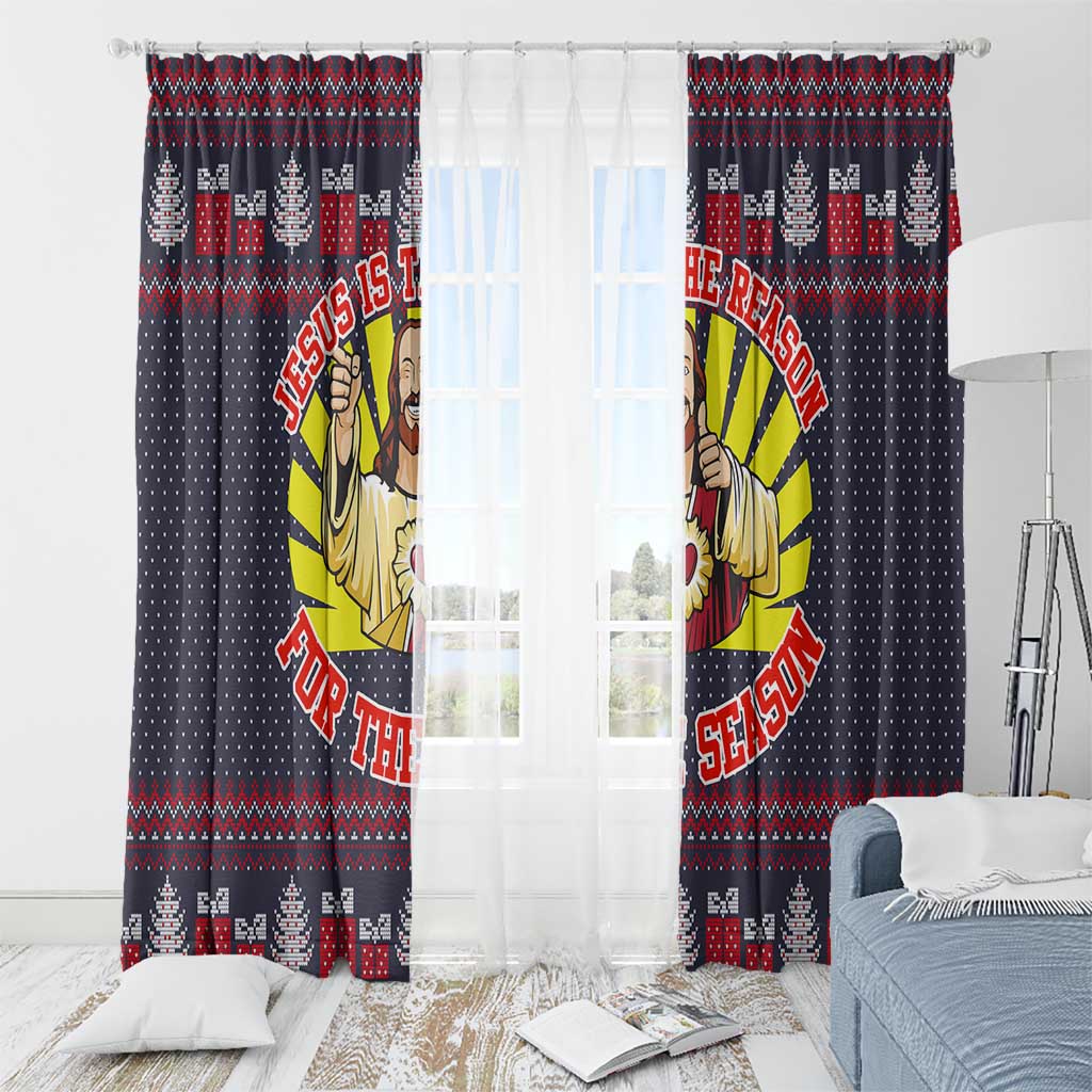 Jesus Is The Reason For The Season Christmas Window Curtain Funny Xmas Holiday Patterns - Wonder Print Shop