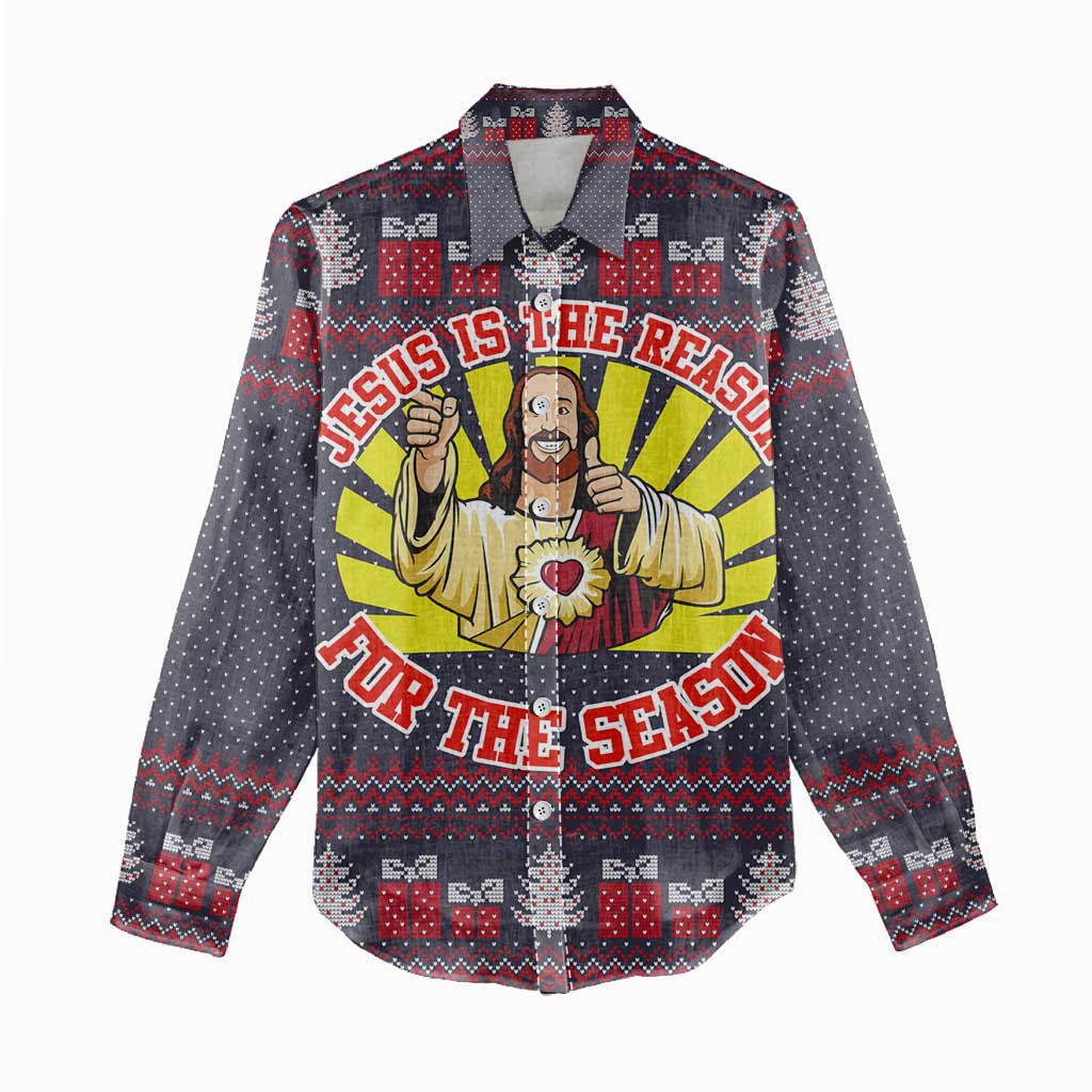 Jesus Is The Reason For The Season Christmas Women Casual Shirt Funny Xmas Holiday Patterns - Wonder Print Shop