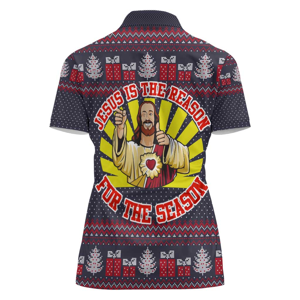 Jesus Is The Reason For The Season Christmas Women Polo Shirt Funny Xmas Holiday Patterns - Wonder Print Shop