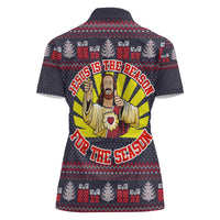 Jesus Is The Reason For The Season Christmas Women Polo Shirt Funny Xmas Holiday Patterns - Wonder Print Shop
