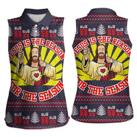 Jesus Is The Reason For The Season Christmas Women Sleeveless Polo Shirt Funny Xmas Holiday Patterns - Wonder Print Shop