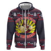Jesus Is The Reason For The Season Christmas Zip Hoodie Funny Xmas Holiday Patterns - Wonder Print Shop