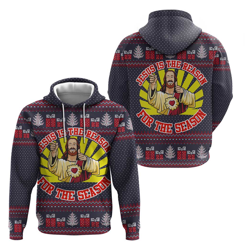 Jesus Is The Reason For The Season Christmas Zip Hoodie Funny Xmas Holiday Patterns - Wonder Print Shop