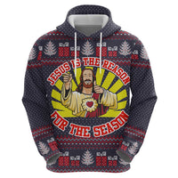 Jesus Is The Reason For The Season Christmas Zip Hoodie Funny Xmas Holiday Patterns - Wonder Print Shop