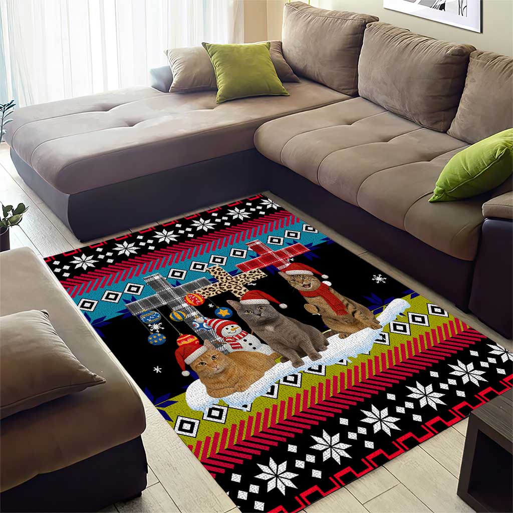Jesus Is The Reason For The Season Christmas Area Rug Funny Xmas Holiday Patterns - Wonder Print Shop