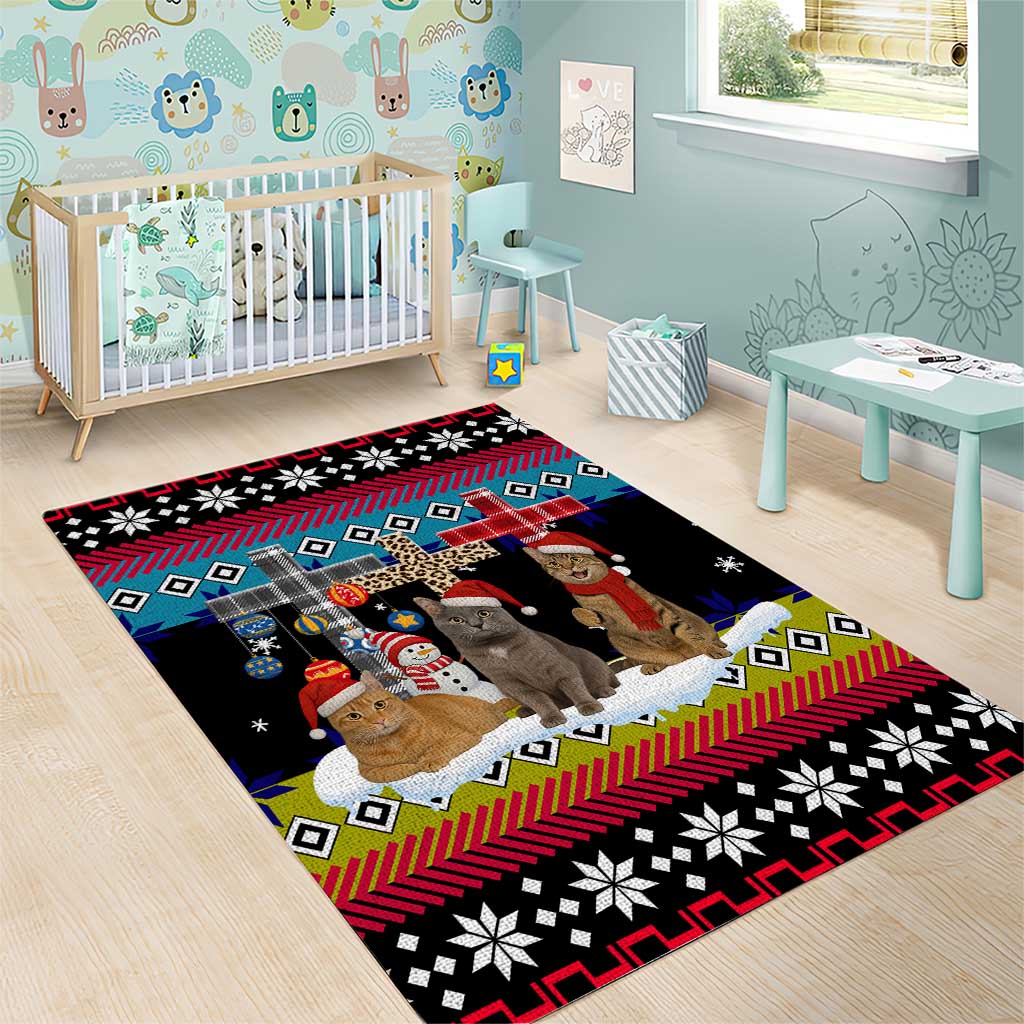 Jesus Is The Reason For The Season Christmas Area Rug Funny Xmas Holiday Patterns - Wonder Print Shop