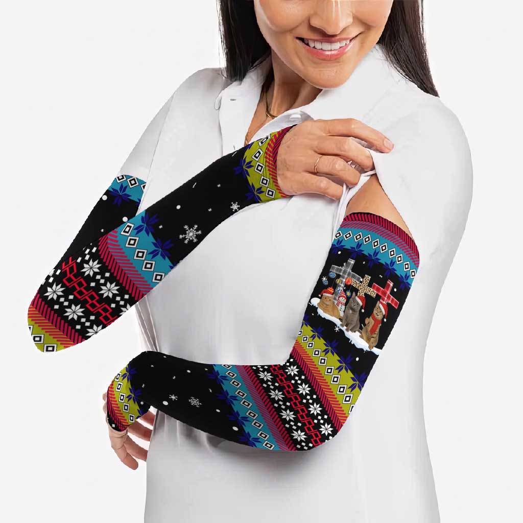 Jesus Is The Reason For The Season Christmas Arm Sleeves Funny Xmas Holiday Patterns - Wonder Print Shop
