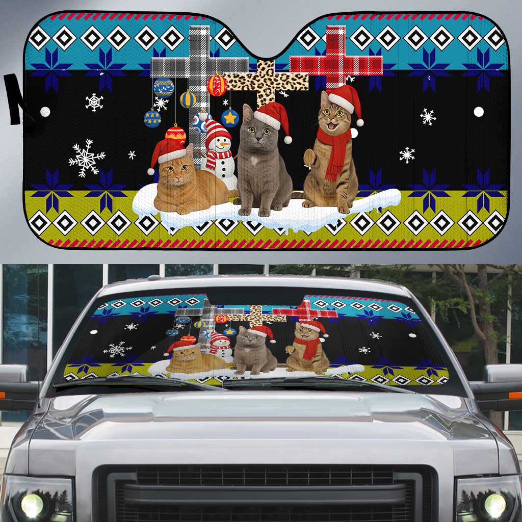 Jesus Is The Reason For The Season Christmas Auto Sun Shade Funny Xmas Holiday Patterns - Wonder Print Shop