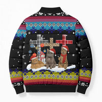Jesus Is The Reason For The Season Christmas Bomber Puffer Jacket Funny Xmas Holiday Patterns - Wonder Print Shop