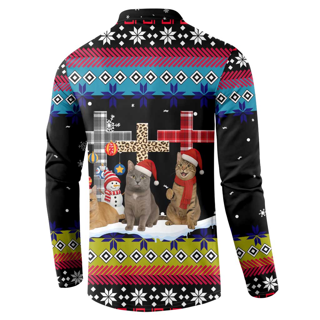Jesus Is The Reason For The Season Christmas Button Sweatshirt Funny Xmas Holiday Patterns - Wonder Print Shop