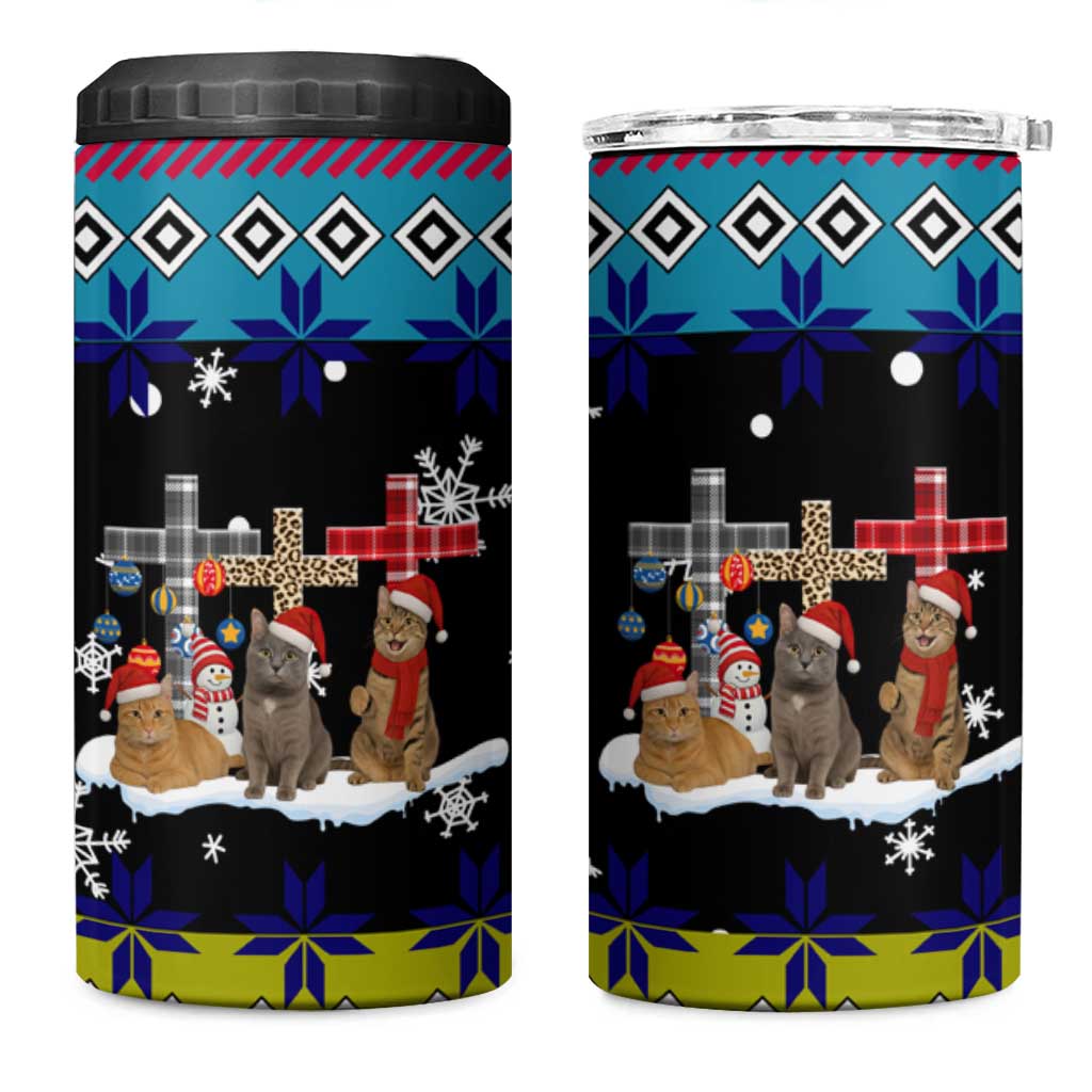 Jesus Is The Reason For The Season Christmas 4 in 1 Can Cooler Tumbler Funny Xmas Holiday Patterns - Wonder Print Shop