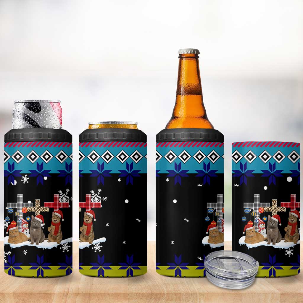 Jesus Is The Reason For The Season Christmas 4 in 1 Can Cooler Tumbler Funny Xmas Holiday Patterns - Wonder Print Shop