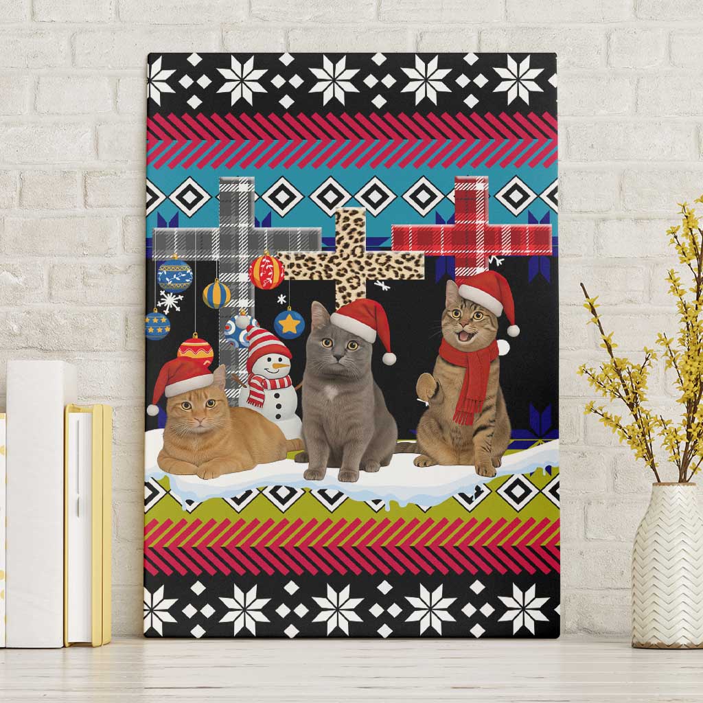 Jesus Is The Reason For The Season Christmas Canvas Wall Art Funny Xmas Holiday Patterns - Wonder Print Shop