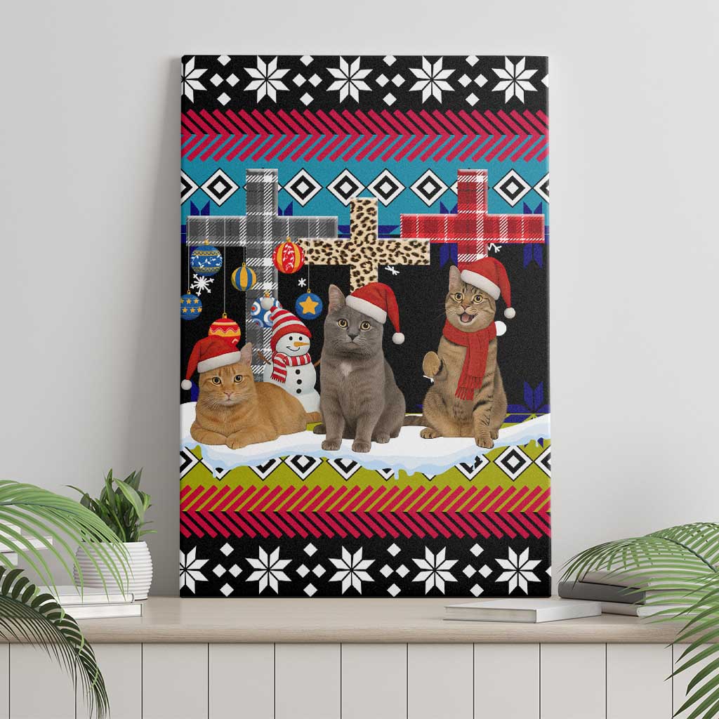 Jesus Is The Reason For The Season Christmas Canvas Wall Art Funny Xmas Holiday Patterns - Wonder Print Shop