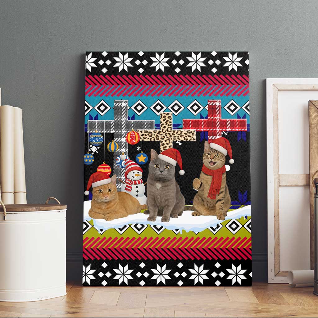 Jesus Is The Reason For The Season Christmas Canvas Wall Art Funny Xmas Holiday Patterns - Wonder Print Shop