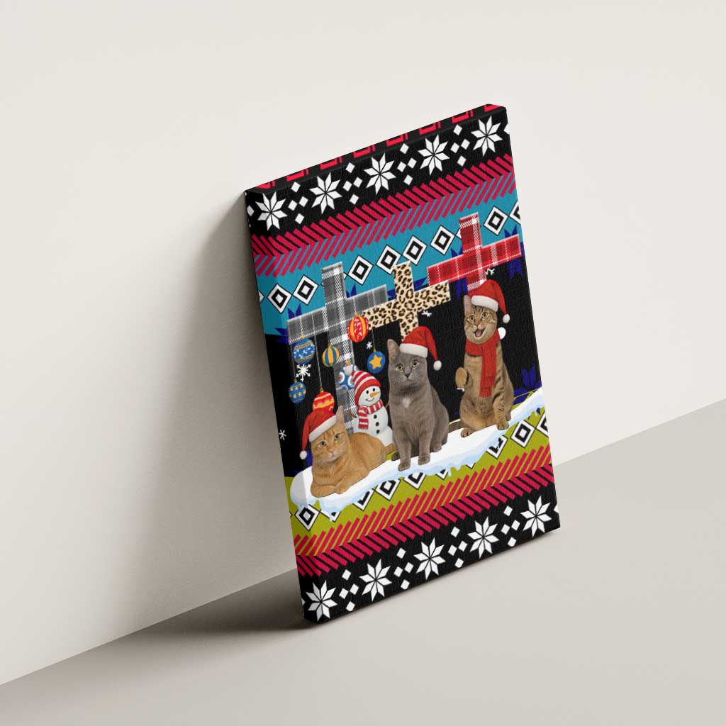 Jesus Is The Reason For The Season Christmas Canvas Wall Art Funny Xmas Holiday Patterns - Wonder Print Shop