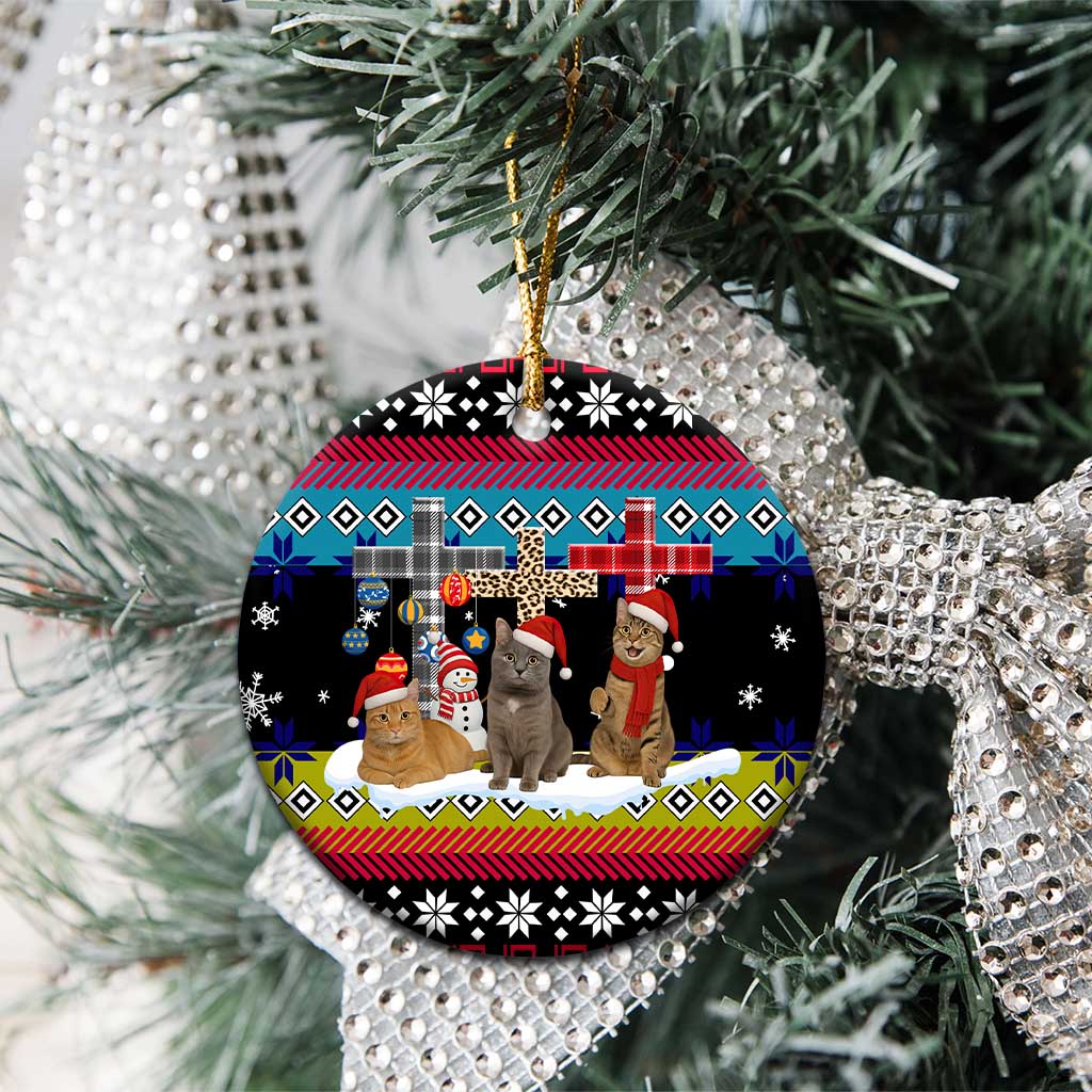 Jesus Is The Reason For The Season Christmas Ceramic Ornament Funny Xmas Holiday Patterns - Wonder Print Shop