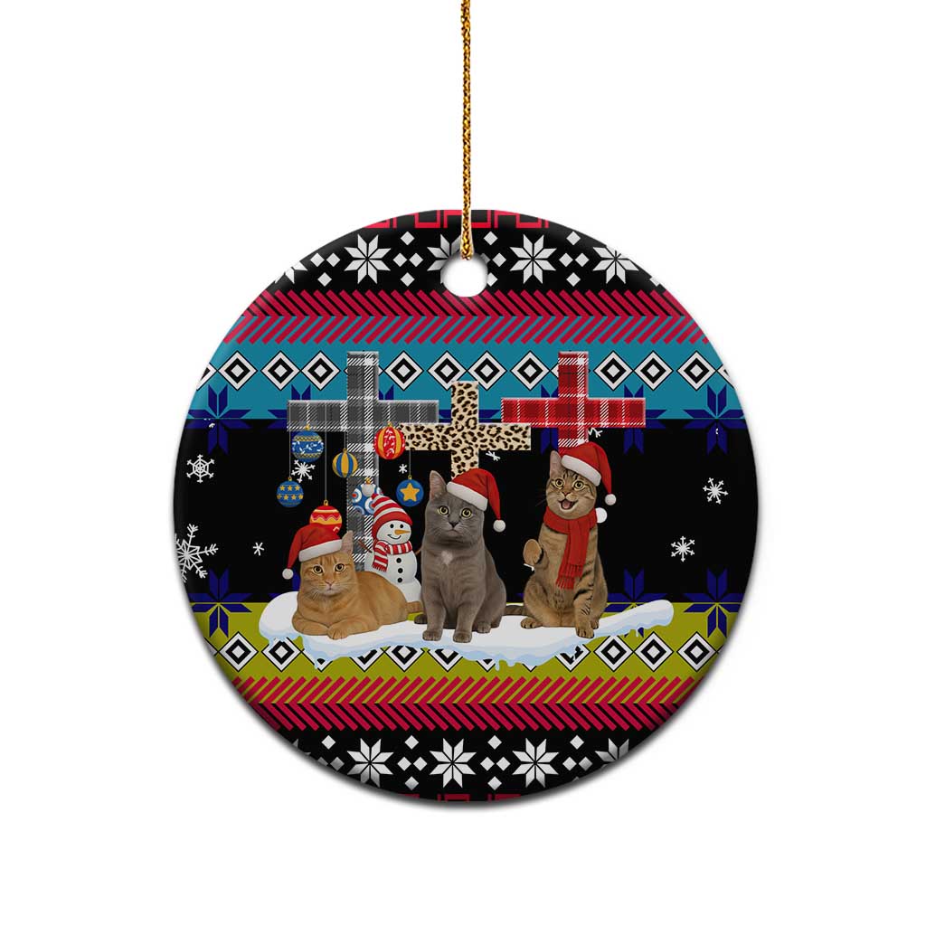 Jesus Is The Reason For The Season Christmas Ceramic Ornament Funny Xmas Holiday Patterns - Wonder Print Shop