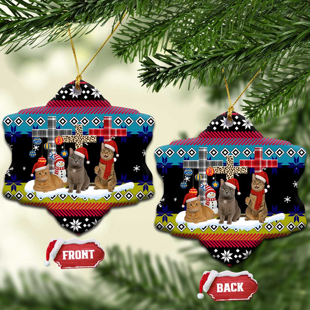 Jesus Is The Reason For The Season Christmas Ceramic Ornament Funny Xmas Holiday Patterns - Wonder Print Shop