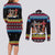 Jesus Is The Reason For The Season Christmas Couples Matching Long Sleeve Bodycon Dress and Long Sleeve Button Shirt Funny Xmas Holiday Patterns - Wonder Print Shop
