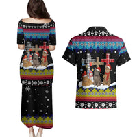 Jesus Is The Reason For The Season Christmas Couples Matching Puletasi and Hawaiian Shirt Funny Xmas Holiday Patterns - Wonder Print Shop