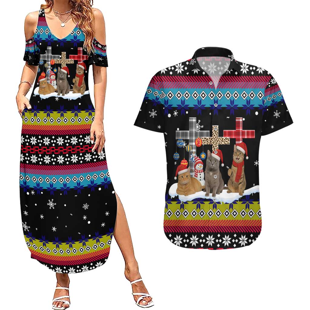 Jesus Is The Reason For The Season Christmas Couples Matching Summer Maxi Dress and Hawaiian Shirt Funny Xmas Holiday Patterns - Wonder Print Shop
