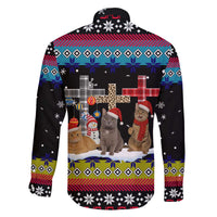 Jesus Is The Reason For The Season Christmas Family Matching Off The Shoulder Long Sleeve Dress and Hawaiian Shirt Funny Xmas Holiday Patterns - Wonder Print Shop