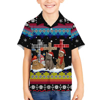 Jesus Is The Reason For The Season Christmas Family Matching Off The Shoulder Long Sleeve Dress and Hawaiian Shirt Funny Xmas Holiday Patterns - Wonder Print Shop