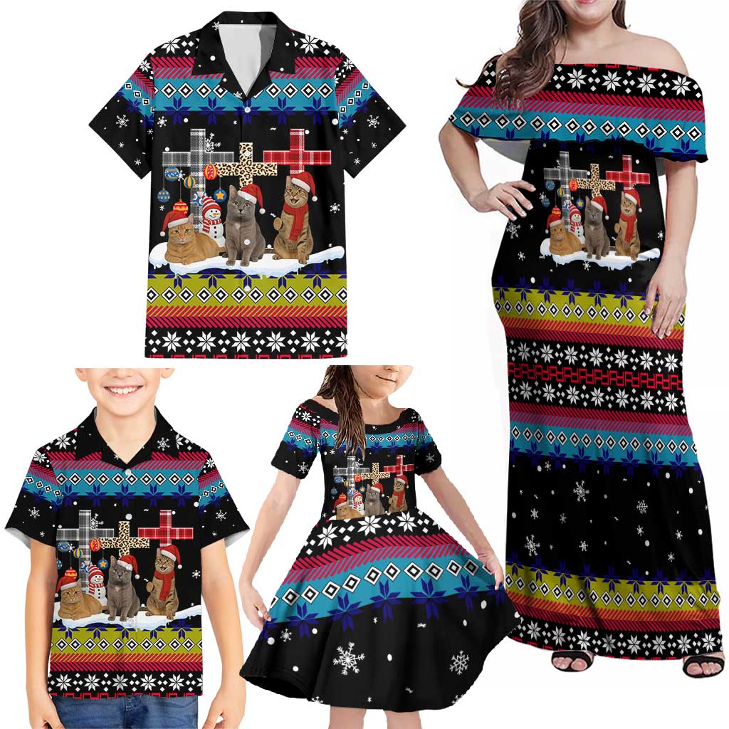 Jesus Is The Reason For The Season Christmas Family Matching Off Shoulder Maxi Dress and Hawaiian Shirt Funny Xmas Holiday Patterns - Wonder Print Shop