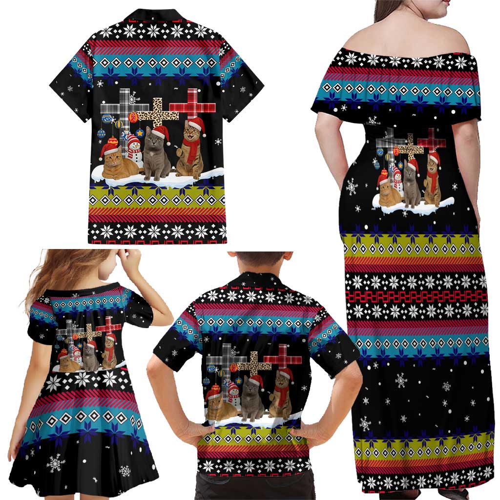 Jesus Is The Reason For The Season Christmas Family Matching Off Shoulder Maxi Dress and Hawaiian Shirt Funny Xmas Holiday Patterns - Wonder Print Shop
