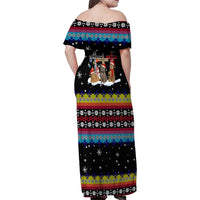 Jesus Is The Reason For The Season Christmas Family Matching Off Shoulder Maxi Dress and Hawaiian Shirt Funny Xmas Holiday Patterns - Wonder Print Shop