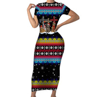 Jesus Is The Reason For The Season Christmas Family Matching Short Sleeve Bodycon Dress and Hawaiian Shirt Funny Xmas Holiday Patterns - Wonder Print Shop