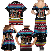 Jesus Is The Reason For The Season Christmas Family Matching Summer Maxi Dress and Hawaiian Shirt Funny Xmas Holiday Patterns - Wonder Print Shop