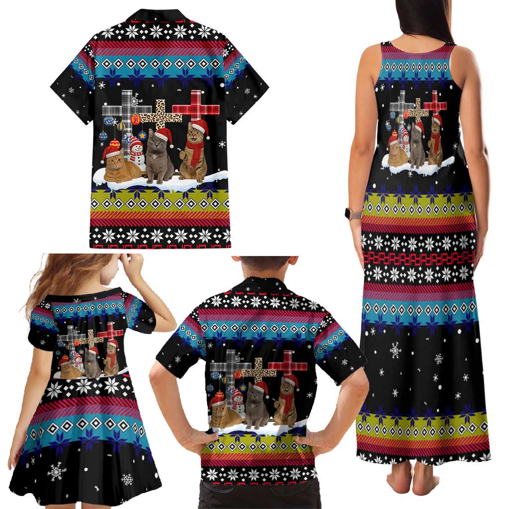 Jesus Is The Reason For The Season Christmas Family Matching Tank Maxi Dress and Hawaiian Shirt Funny Xmas Holiday Patterns - Wonder Print Shop