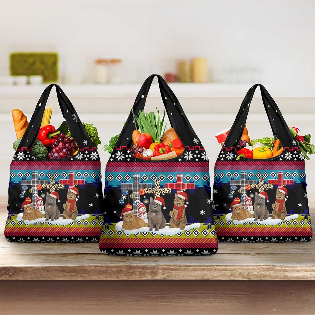 Jesus Is The Reason For The Season Christmas Grocery Bag Funny Xmas Holiday Patterns - Wonder Print Shop