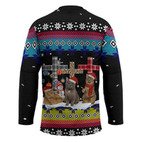 Jesus Is The Reason For The Season Christmas Hockey Jersey Funny Xmas Holiday Patterns - Wonder Print Shop