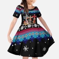 Jesus Is The Reason For The Season Christmas Kid Short Sleeve Dress Funny Xmas Holiday Patterns - Wonder Print Shop